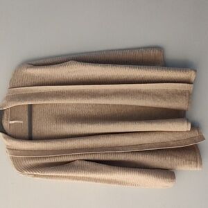 Nine 1 Eight Cardigan Waverly Ribbed Texture Duster Long Sleeve  Camel Size 1XL